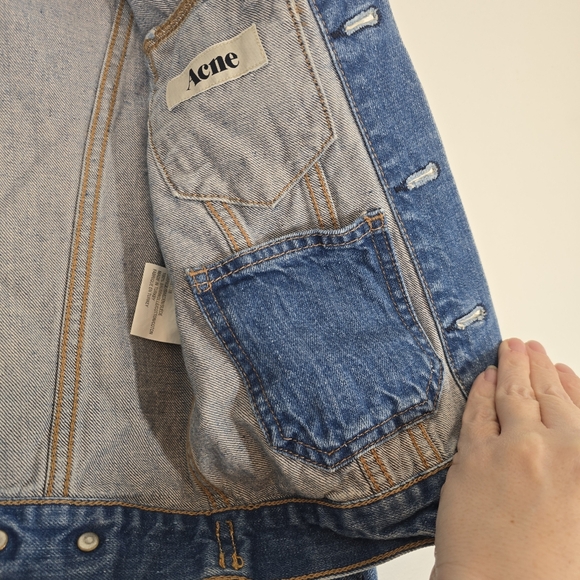 Acne Milk Faded Denim Jean Jacket XS - Picture 4 of 7